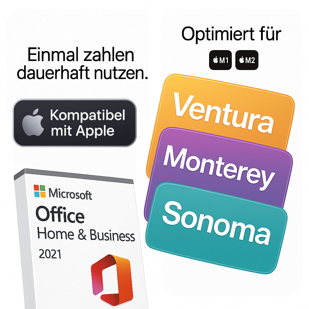 Microsoft Office für Mac (macOS) 2021 I Home & Business I Dauerlizenz